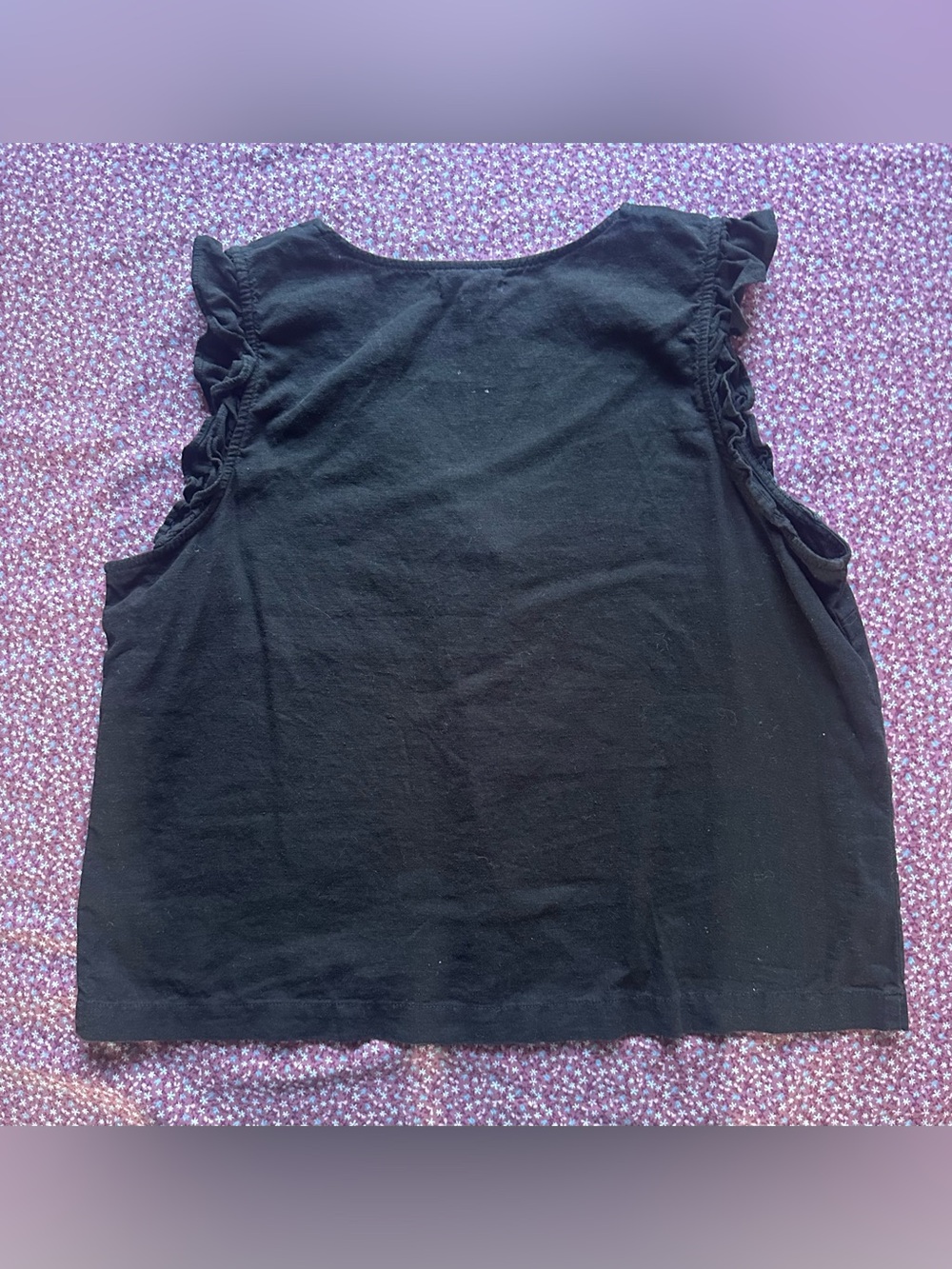 Maurices Black Ruffle Sleeve Button-Front Top - Picture 7 of 8
